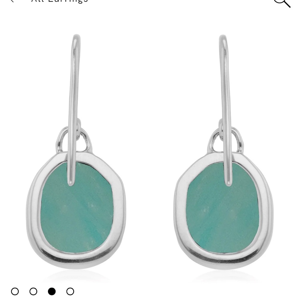 Monica Vinader Amazonite siren wire earrings - Picture 4 of 6
